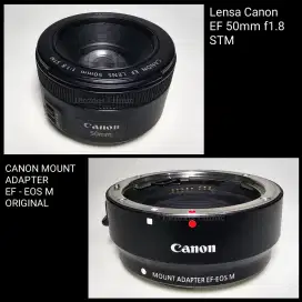 1 Set Lensa Canon EF 50mm f1.8 STM + Canon Mount Adapter EF - EOS M