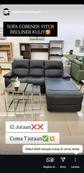 SOFA L RECLINER KULIT 7JT AN