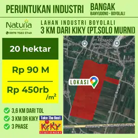 Lahan industri 20 hektar Tanah Pabrik ha Bangak Banyudono Boyolali