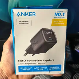 Kepala Charger ANKER 25W Gan USB-C For Samsung Iphone Fast Charging