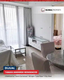 Dijual Taman Anggrek Residences 2 Bedroom Luas 99m2, Semi Furnished