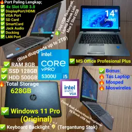 Core i5 RAM 8GB SSD 128GB+HDD 500GB Laptop HP 14inch G1