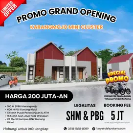 Promo Rumah Scandinavian Free Motor di Karangmojo Dekat Wonosari Kota