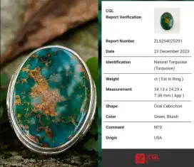 Cincin Batu Turquoise Natural USA – Pesona Elegan nan Alami