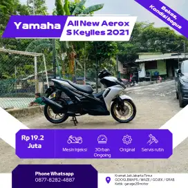 Yamaha All New Aerox S 155cc Keylles Fi tahun 2021 pajak Off