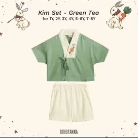 Brand New With Tag Bohopana Kimono Set Green Tea 4yr