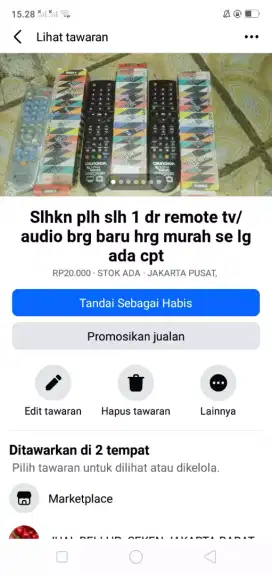 Slhkn plh slh 1 dr remote tv/audio brg baru hrg murah mgkn ada yg bth