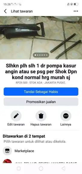 Slhkn plh slh 1 dr pompa kasur angin atau sblh nya kond normal murah