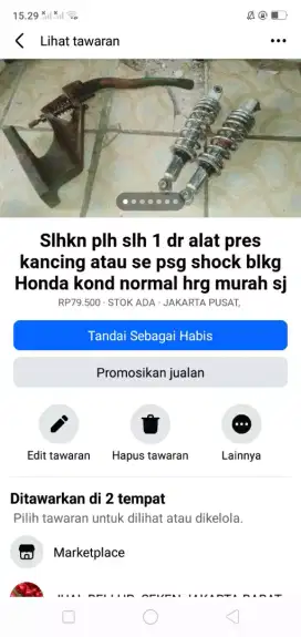 Slhkn plh slh 1 dr SE psg shock berkualitas// atau sblhnya kond normal