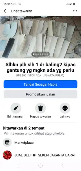 Slhkn plh slh 1 dr baling2 kipas gantung mgkn ada yg perlu se lg ada