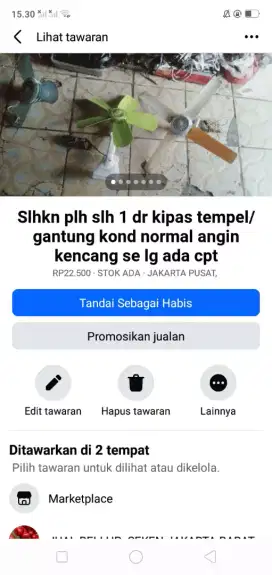 Slhkn plh slh 1 dr kipas tempel/gantung kond normal hrg murah sj cpt
