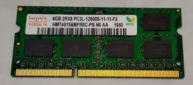 MEMORY DDR3 4GB PC3L 12800 HYNIX COCOK BUAT LAPTOP - RAM BEKAS