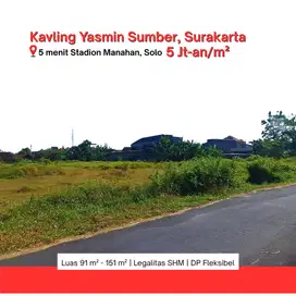 Jual Tanah Solo Kota, 3 menit Stadion Manahan, Luas 91 m2, SHM