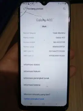 Dijual Samsung a02