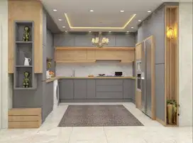 Custom Interior Kitchen Set, Backdrop TV, Lemari, Wardrobe, Kitchenset