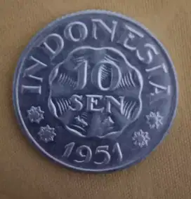 Jual koin Indonesia pecahan 10 sen th 1951