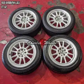 Jual velg + ban r15 4x100 4x114,3 avanza xenia livina dll