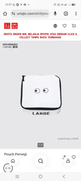 Pouch Uniqlo salah ukuran