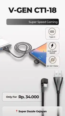 V-GEN CT1-18 TYPE-C FAST CHARGING
