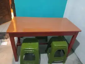 Meja makan warkop + kursi plastik kwalitas sangat bagus  dan kuat