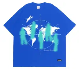 kruk T shirt kaos boxy biru aim