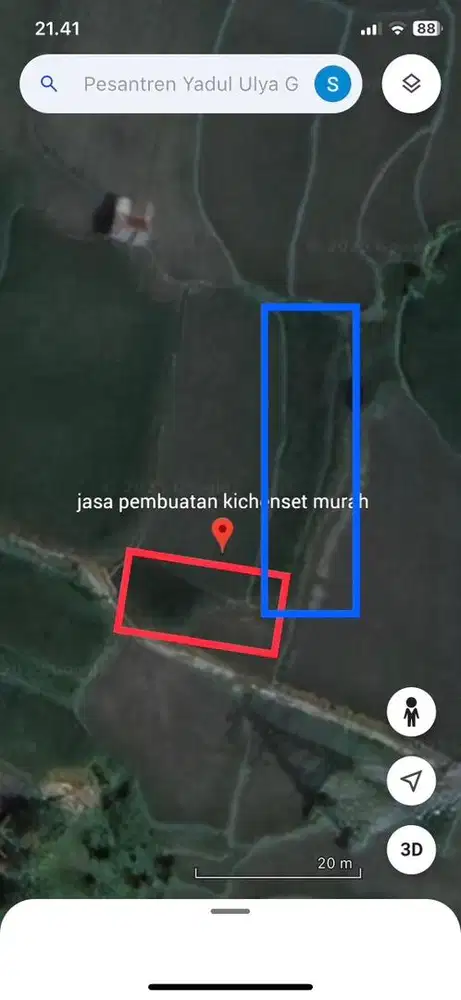 Jual sawah produktif dekat pemukiman dan jalan besar( tanpa perantara)