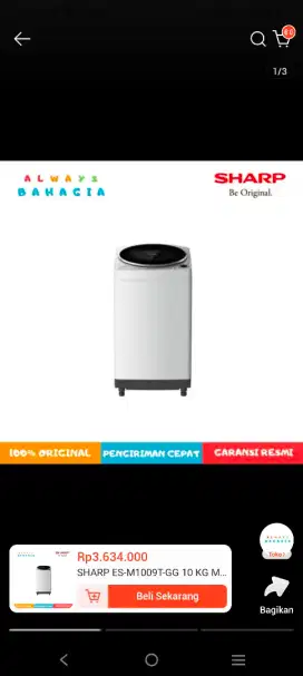 Mesin cuci sharp 10kg