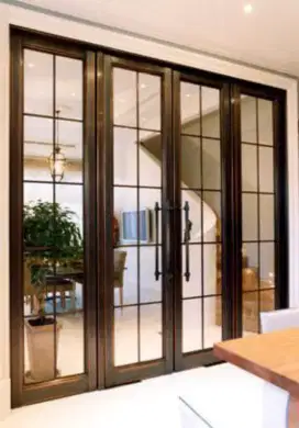 pintu swing list ornamen +kaca mati kiri kanan
