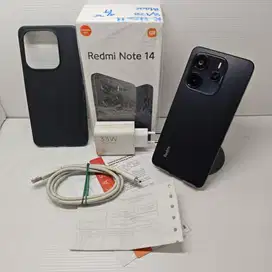 LIKE NEW BARU 1 MINGGU XIAOMI REDMI NTOE 14 8/128 BLACK LENGKAP