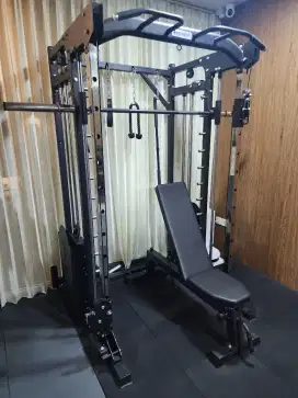 Smith machine bodymaster dengan weight stack kanan kiri