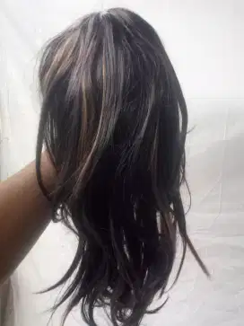 Wig layer panjang warna coklat