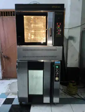 1 set oven convection gas 5 tray proofer listrik 16 tray Sinmag Taiwan