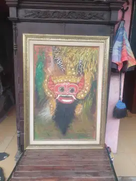 vintage lukisan abstrak barong bali jumbo karya sang mahestro