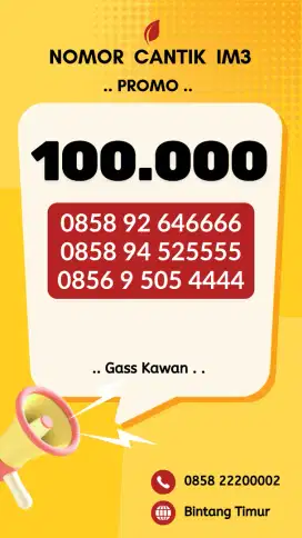 NOMOR CANTIK IM3 KW UJUNG SEGEL RAPI