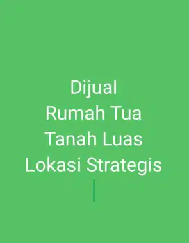 Jual Rumah Tua - Area Pecinan Medan