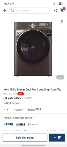Promo mesin cuci kapasitas 10kg murah