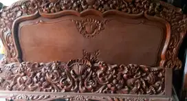 Dijual tempat tidur kayu jati king size Dipan kayu jati coklat