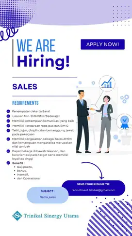 Sales Officer Distributor resmi air minum Amidis