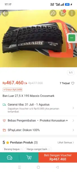 Ban sepeda maxxis crossmark 27,5x195