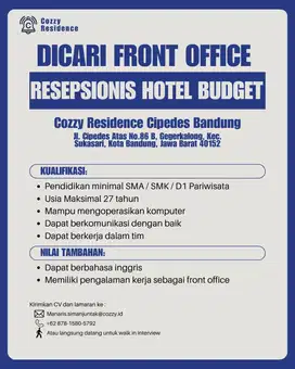 Dicari Front Office (FO)