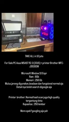 PC Asus M5A97 R2.0 (2015) + printer Brother MFC-J3530DW