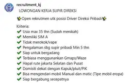 Driver pribadi untuk Direksi