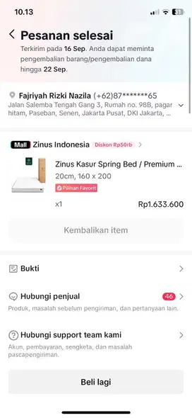 Kasur zinus 160 x 200