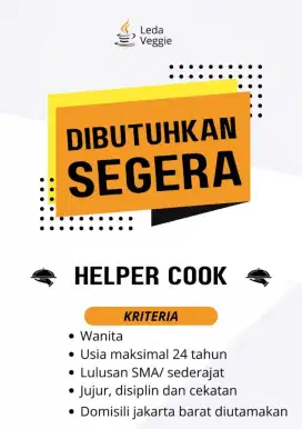 LOKER HELPER COOK WANITA