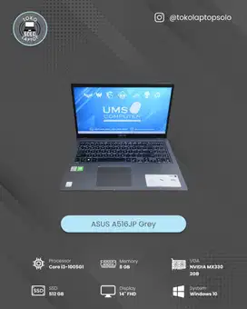 ASUS A516JP INTEL CORE I3 1005G1 Ram 8GB SSD 512GB MX330
