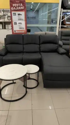Sofa L recliner kulit