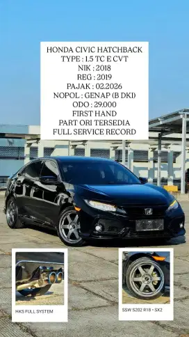 (KM 29RB) HONDA CIVIC E HATCHBACK HB 2018