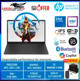 HP 15 INTEL CORE 5 120U 12GB 512GB 15.6 FHD IPS TOUCH WIN11HOME BLACK