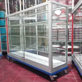 Etalase 1,5Mx1M Pakai Siku Besi + RODA BESAR Buat Warung