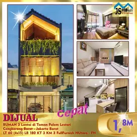 DIJUAL RUMAH 3 Lantai di Taman Palem LestariCengkareng -Jakarta Barat